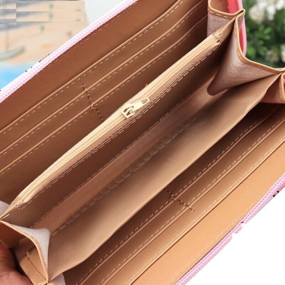 Cute Goth Punk Kuromi Kawaii Long Zipper Wallet Card Holder Leather Rock Biker - Picture 3 of 3